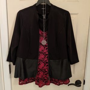 Black 3/4 Sleeve Blazer